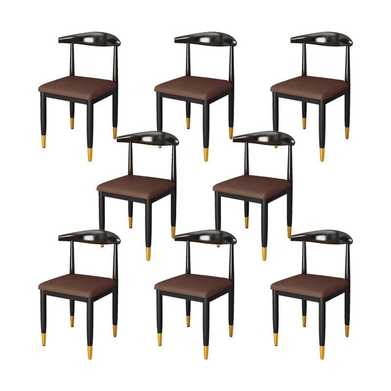 Indoor Open Back Dining Chair Industrial Upholstered Armless Chair