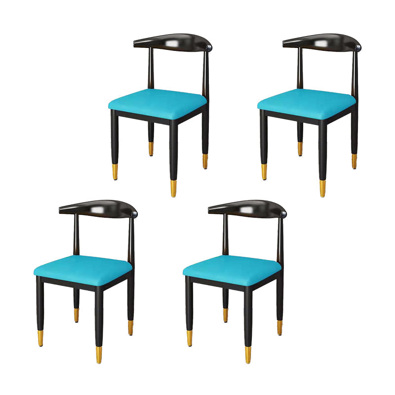 Indoor Open Back Dining Chair Industrial Upholstered Armless Chair