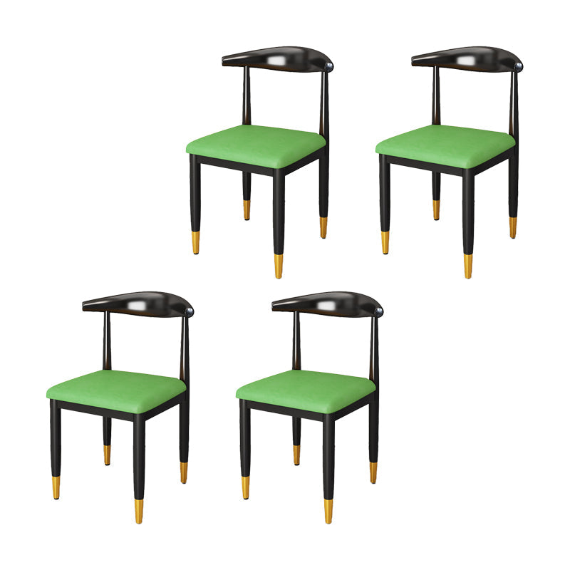 Indoor Open Back Dining Chair Industrial Upholstered Armless Chair