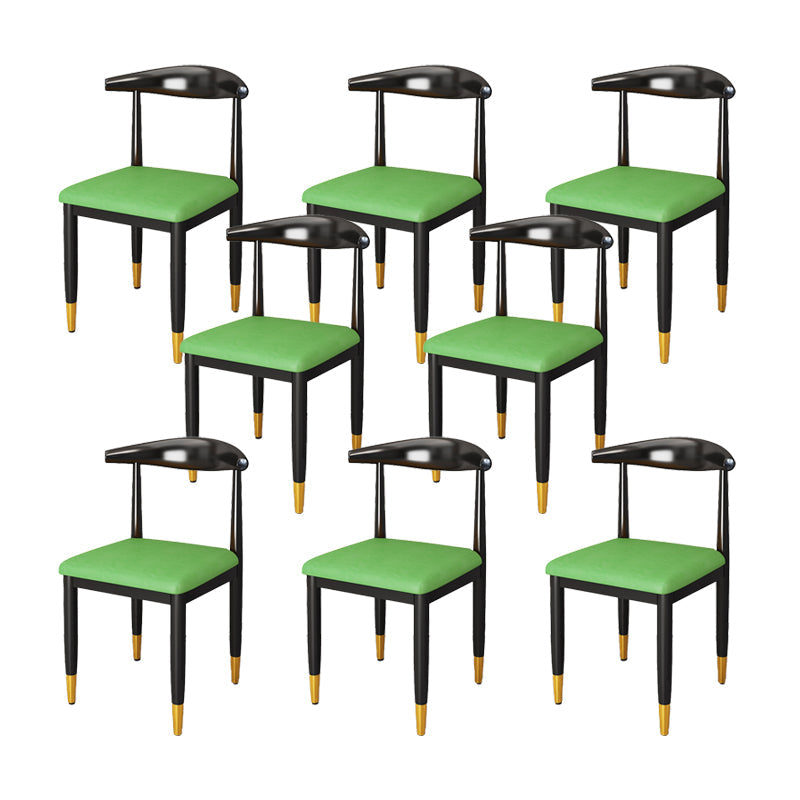 Indoor Open Back Dining Chair Industrial Upholstered Armless Chair