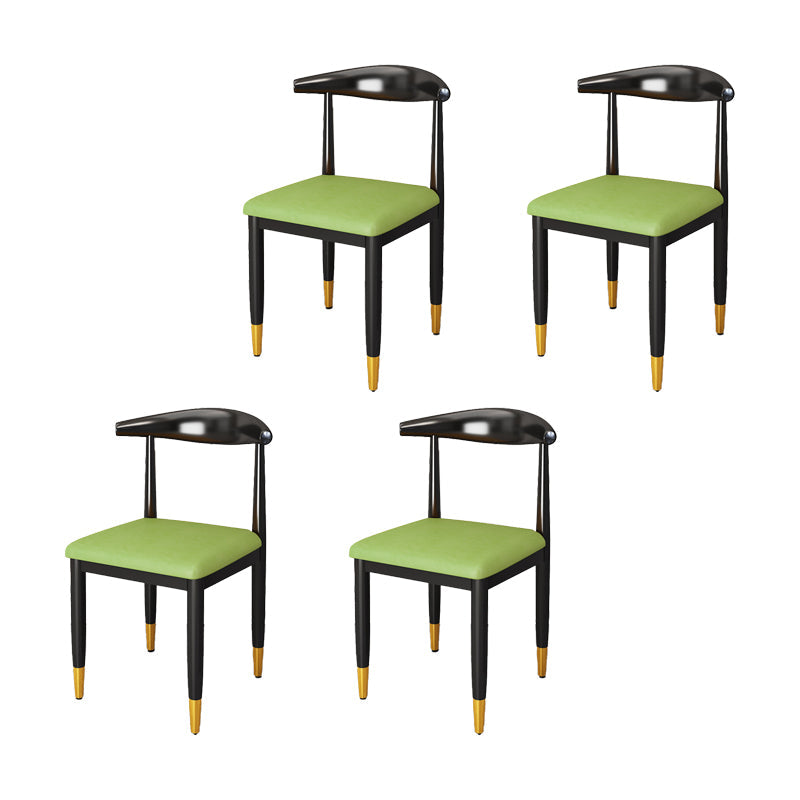 Indoor Open Back Dining Chair Industrial Upholstered Armless Chair