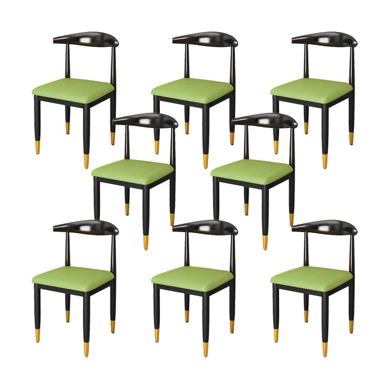 Indoor Open Back Dining Chair Industrial Upholstered Armless Chair