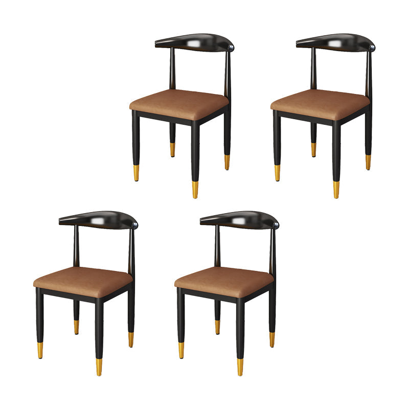 Indoor Open Back Dining Chair Industrial Upholstered Armless Chair