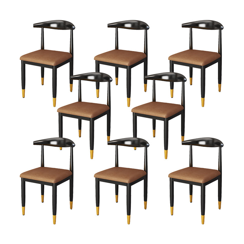 Indoor Open Back Dining Chair Industrial Upholstered Armless Chair