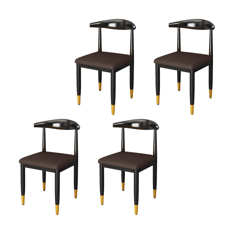 Indoor Open Back Dining Chair Industrial Upholstered Armless Chair