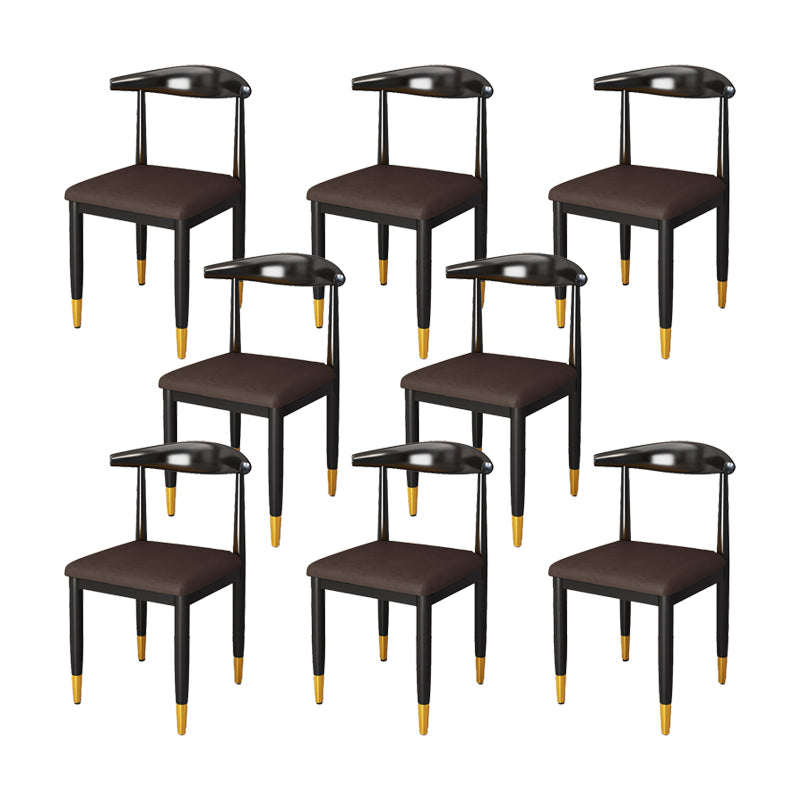 Indoor Open Back Dining Chair Industrial Upholstered Armless Chair