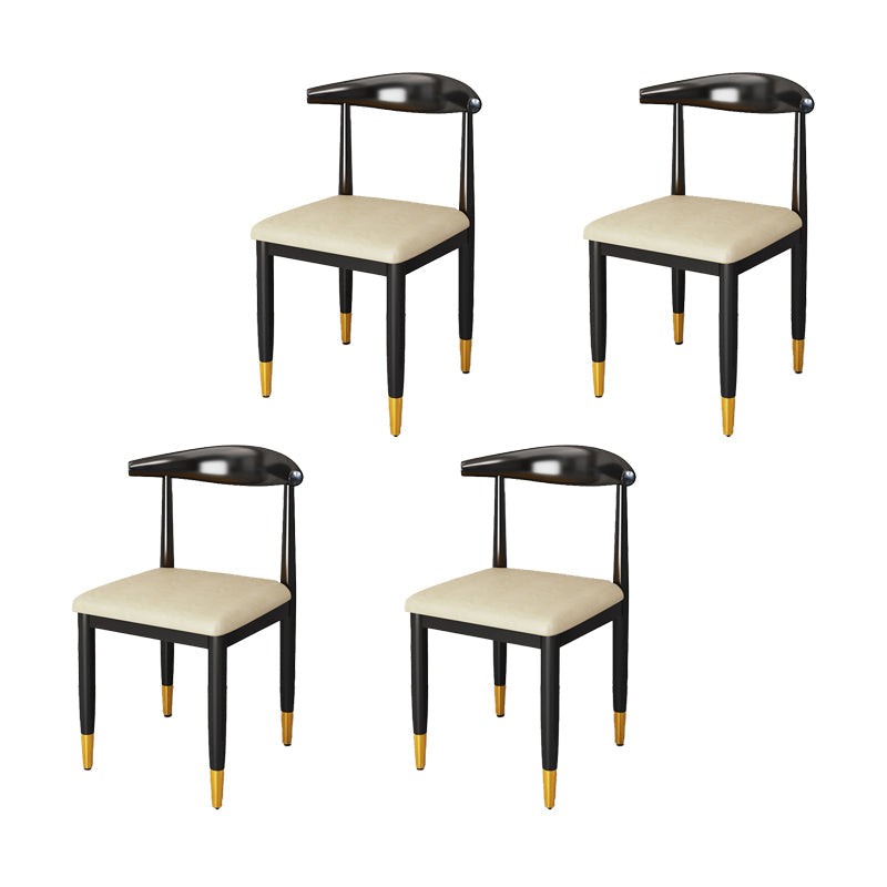 Indoor Open Back Dining Chair Industrial Upholstered Armless Chair