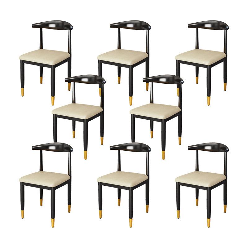 Indoor Open Back Dining Chair Industrial Upholstered Armless Chair