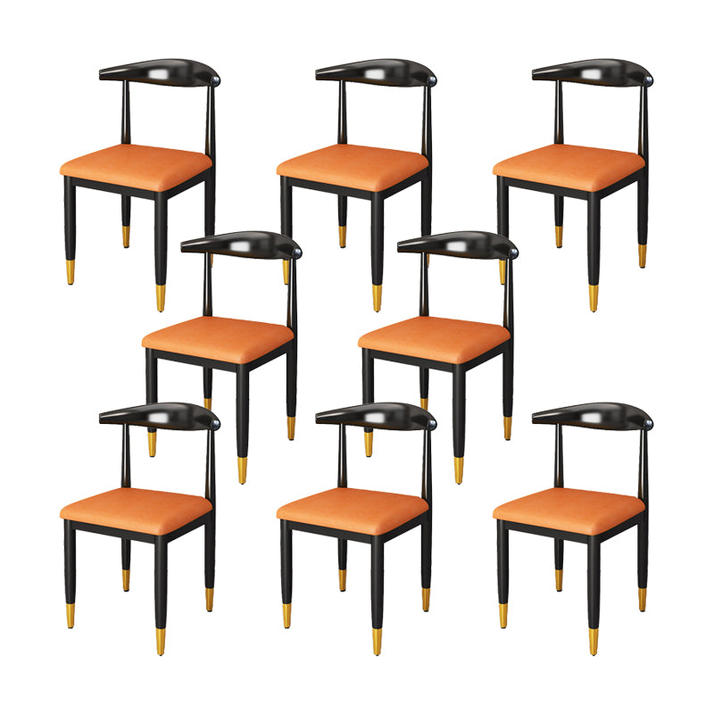 Indoor Open Back Dining Chair Industrial Upholstered Armless Chair