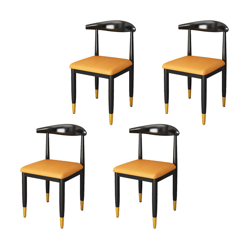 Indoor Open Back Dining Chair Industrial Upholstered Armless Chair