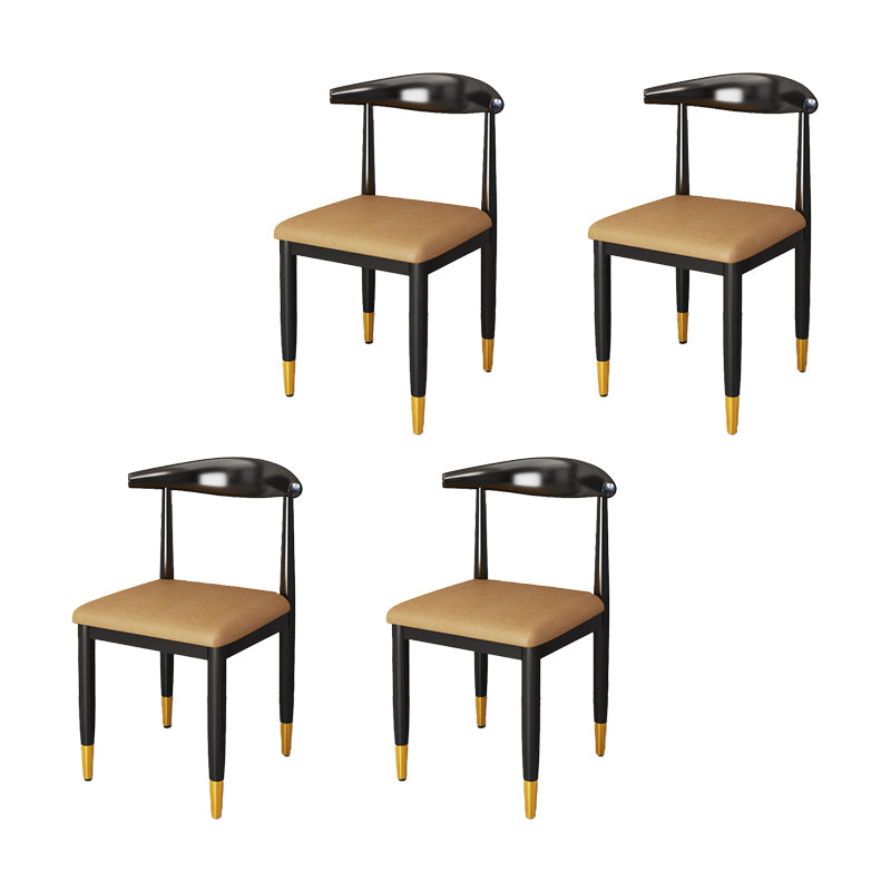 Indoor Open Back Dining Chair Industrial Upholstered Armless Chair