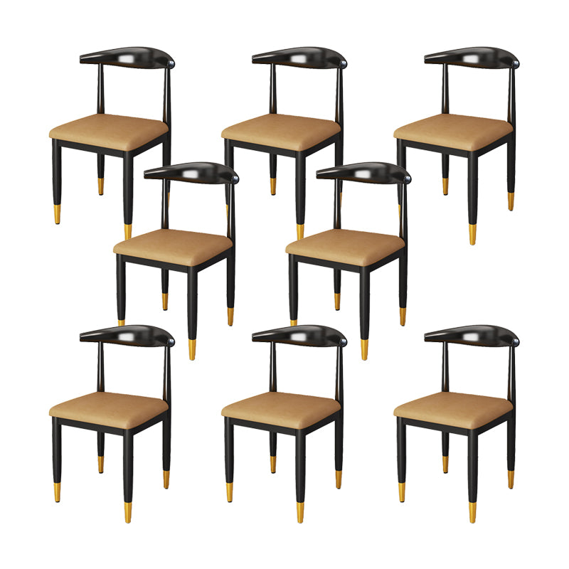 Indoor Open Back Dining Chair Industrial Upholstered Armless Chair