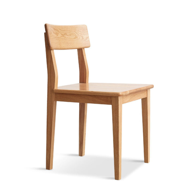 Eiken vaste houten eetkamerstoel eigentijdse keukenarmloze stoel