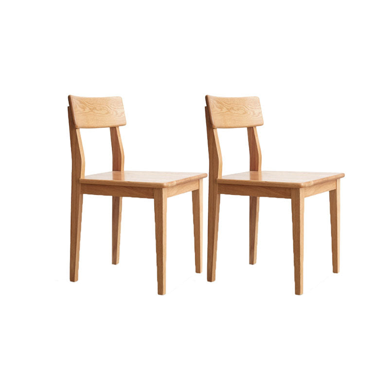 Eiken vaste houten eetkamerstoel eigentijdse keukenarmloze stoel