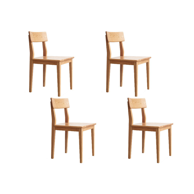 Eiken vaste houten eetkamerstoel eigentijdse keukenarmloze stoel