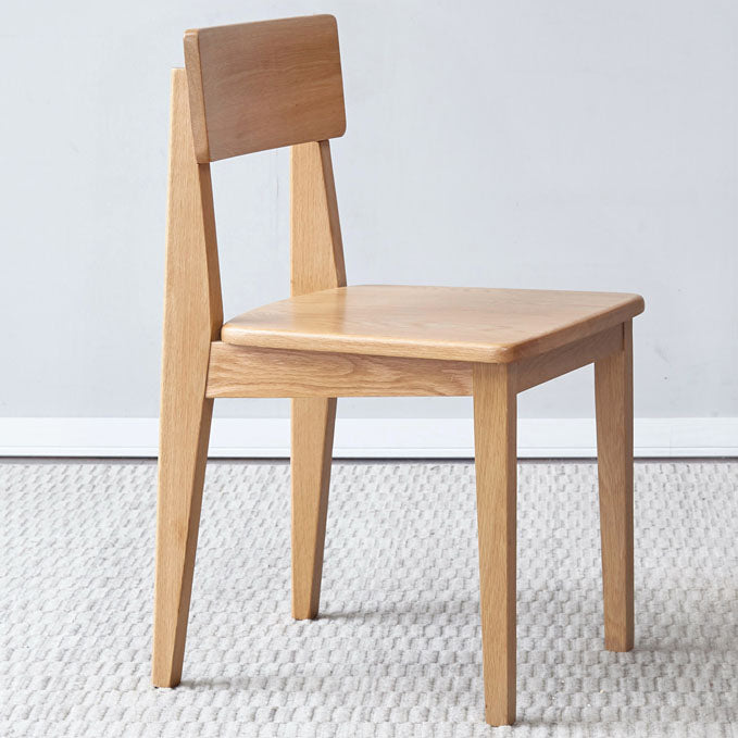 Eiken vaste houten eetkamerstoel eigentijdse keukenarmloze stoel