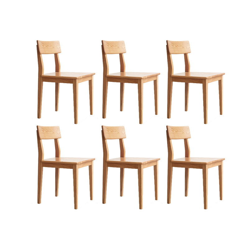 Eiken vaste houten eetkamerstoel eigentijdse keukenarmloze stoel