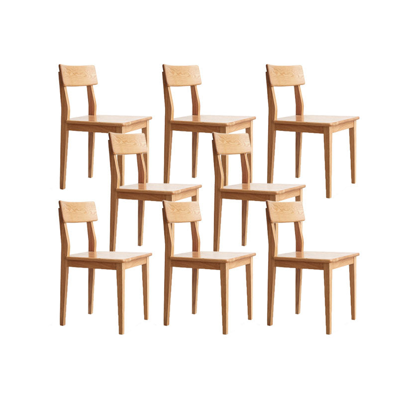 Eiken vaste houten eetkamerstoel eigentijdse keukenarmloze stoel