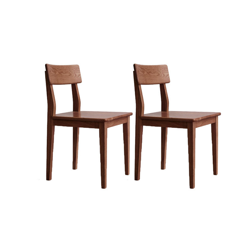 Eiken vaste houten eetkamerstoel eigentijdse keukenarmloze stoel