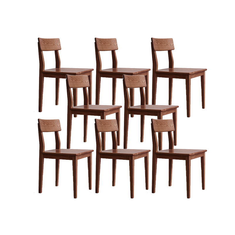 Eiken vaste houten eetkamerstoel eigentijdse keukenarmloze stoel