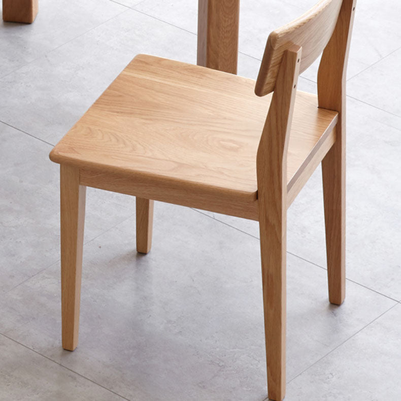 Eiken vaste houten eetkamerstoel eigentijdse keukenarmloze stoel