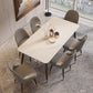 Industrial Kitchen Dinner Table Rectangle Stone 4 Legs Dining Table Clearhalo 'Dining Tables & Seating' 'Dining Tables' 'dining_table' 'furn' 'furn_dining_table' 'Furniture' 'Kitchen & Dining Furniture' 7401770