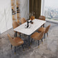 Industrial Kitchen Dinner Table Rectangle Stone 4 Legs Dining Table Clearhalo 'Dining Tables & Seating' 'Dining Tables' 'dining_table' 'furn' 'furn_dining_table' 'Furniture' 'Kitchen & Dining Furniture' 7401773