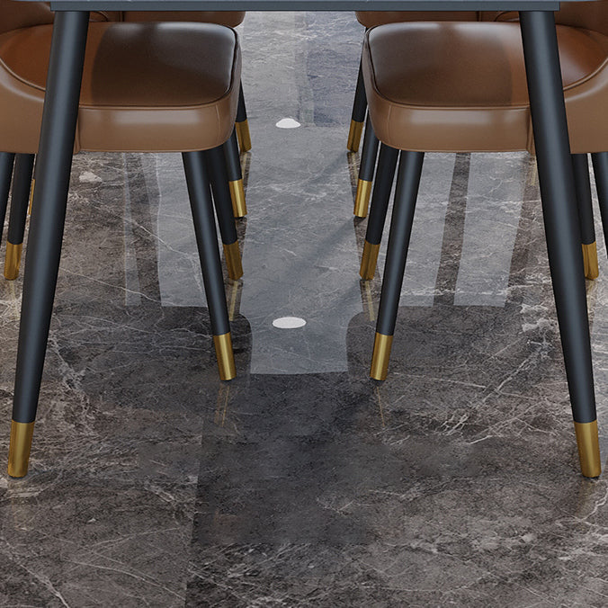 Industrial Kitchen Dinner Table Rectangle Stone 4 Legs Dining Table Clearhalo 'Dining Tables & Seating' 'Dining Tables' 'dining_table' 'furn' 'furn_dining_table' 'Furniture' 'Kitchen & Dining Furniture' 7401777