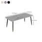 Industrial Kitchen Dinner Table Rectangle Stone 4 Legs Dining Table Clearhalo 'Dining Tables & Seating' 'Dining Tables' 'dining_table' 'furn' 'furn_dining_table' 'Furniture' 'Kitchen & Dining Furniture' 7401784