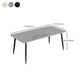 Industrial Kitchen Dinner Table Rectangle Stone 4 Legs Dining Table Clearhalo 'Dining Tables & Seating' 'Dining Tables' 'dining_table' 'furn' 'furn_dining_table' 'Furniture' 'Kitchen & Dining Furniture' 7401786