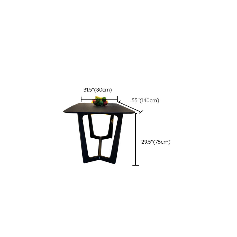 Industrial Kitchen Dinner Table Rectangle Trestle Dining Table Clearhalo 'Dining Tables & Seating' 'Dining Tables' 'dining_table' 'furn' 'furn_dining_table' 'Furniture' 'Kitchen & Dining Furniture' 7401796