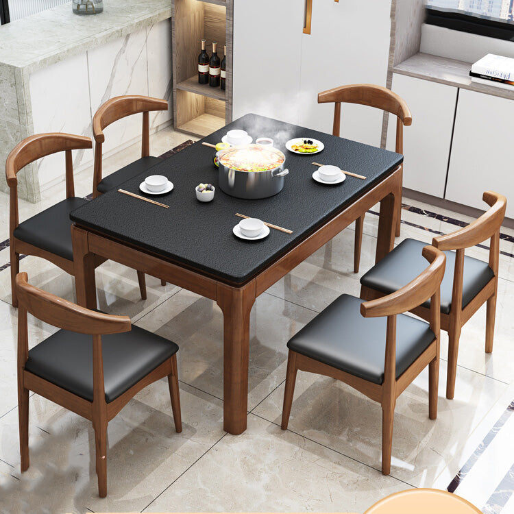 Contemporary Rectangle Dinner Table 4 Legs Kitchen Dining Table Clearhalo 'Dining Tables & Seating' 'Dining Tables' 'dining_table' 'furn' 'furn_dining_table' 'Furniture' 'Kitchen & Dining Furniture' 7401800