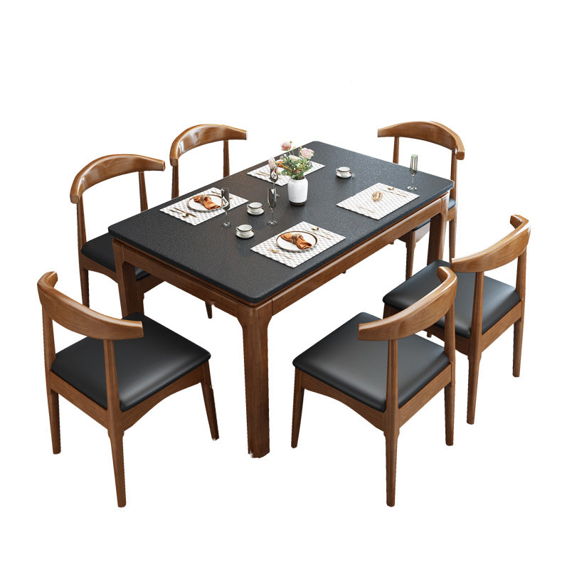 Contemporary Rectangle Dinner Table 4 Legs Kitchen Dining Table Clearhalo 'Dining Tables & Seating' 'Dining Tables' 'dining_table' 'furn' 'furn_dining_table' 'Furniture' 'Kitchen & Dining Furniture' 7401804