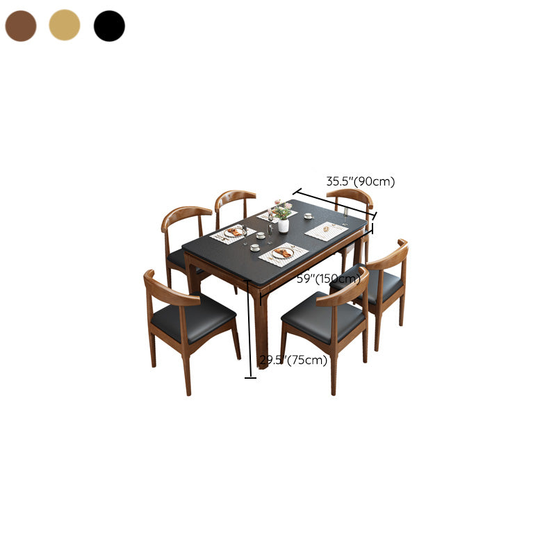 Contemporary Rectangle Dinner Table 4 Legs Kitchen Dining Table Clearhalo 'Dining Tables & Seating' 'Dining Tables' 'dining_table' 'furn' 'furn_dining_table' 'Furniture' 'Kitchen & Dining Furniture' 7401810