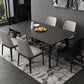 Modern Black Dinette Table with Ash Wood Base Rectangle Indoor Dining Table Clearhalo 'Dining Tables & Seating' 'Dining Tables' 'dining_table' 'furn' 'furn_dining_table' 'Furniture' 'Kitchen & Dining Furniture' 7401811