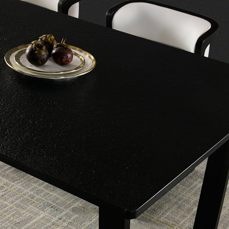 Modern Black Dinette Table with Ash Wood Base Rectangle Indoor Dining Table Clearhalo 'Dining Tables & Seating' 'Dining Tables' 'dining_table' 'furn' 'furn_dining_table' 'Furniture' 'Kitchen & Dining Furniture' 7401815