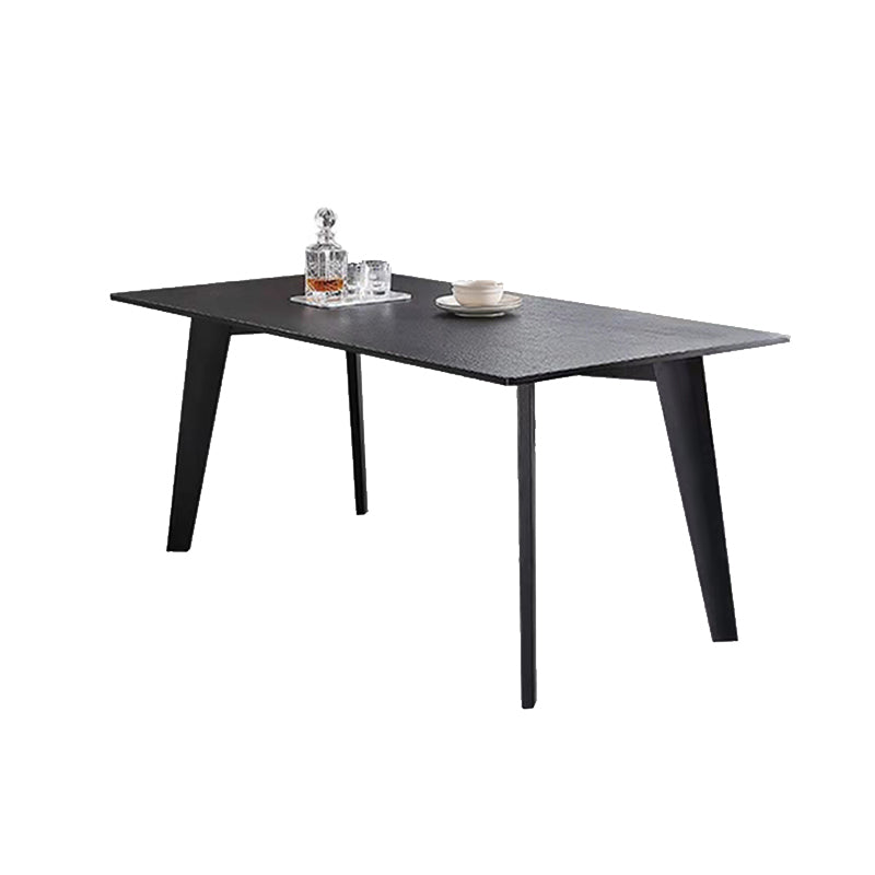 Modern Black Dinette Table with Ash Wood Base Rectangle Indoor Dining Table Clearhalo 'Dining Tables & Seating' 'Dining Tables' 'dining_table' 'furn' 'furn_dining_table' 'Furniture' 'Kitchen & Dining Furniture' 7401816