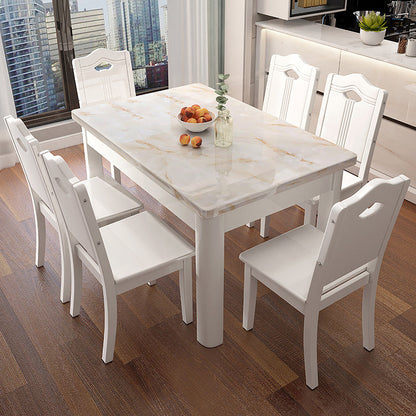 Tavolo da pranzo rettangolare Tavolo da cucina per sala da pranzo con base in legno massello