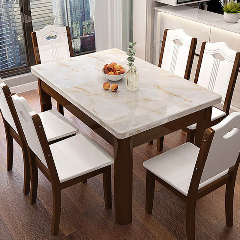 Tavolo da pranzo rettangolare Tavolo da cucina per sala da pranzo con base in legno massello