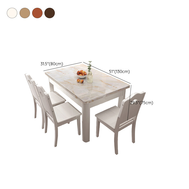 Tavolo da pranzo rettangolare Tavolo da cucina per sala da pranzo con base in legno massello