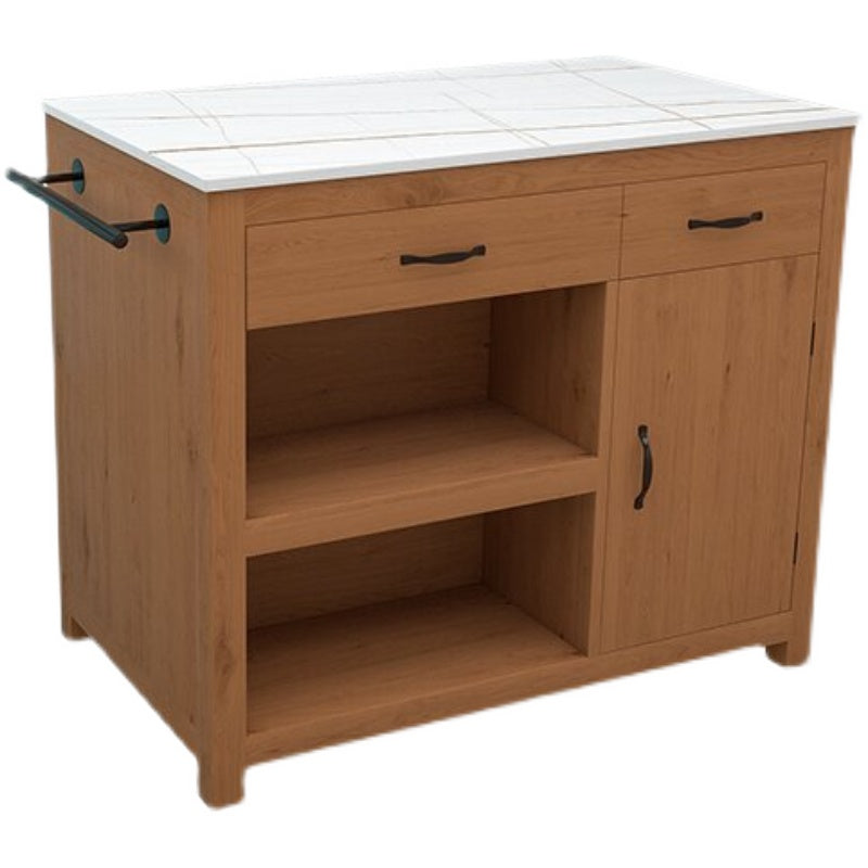 Tavolo da pranzo dell'isola con armadio in marmo di preparazione in marmo