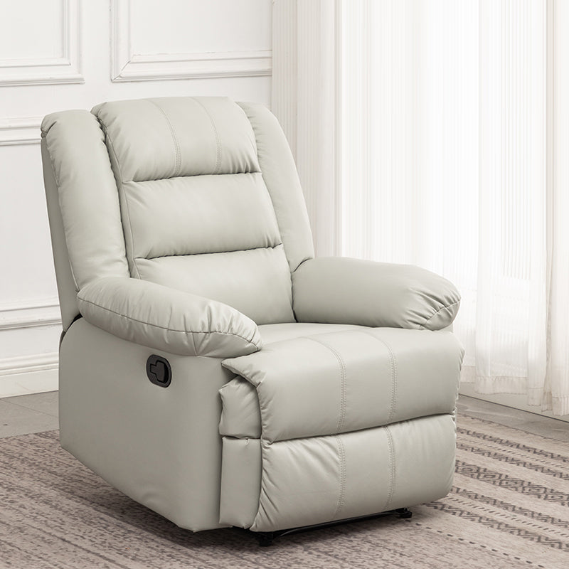Faux Leather Swivel Base Recliner Chair Modern 36.2" W Recliners with Massage Light Gray Clearhalo 'Chairs & Seating' 'furn' 'furn_recliners' 'Furniture' 'Living Room Furniture' 'Recliners' 7401981