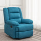 Faux Leather Swivel Base Recliner Chair Modern 36.2" W Recliners with Massage Blue Clearhalo 'Chairs & Seating' 'furn' 'furn_recliners' 'Furniture' 'Living Room Furniture' 'Recliners' 7401983