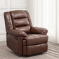 Faux Leather Swivel Base Recliner Chair Modern 36.2" W Recliners with Massage Coffee Clearhalo 'Chairs & Seating' 'furn' 'furn_recliners' 'Furniture' 'Living Room Furniture' 'Recliners' 7401989