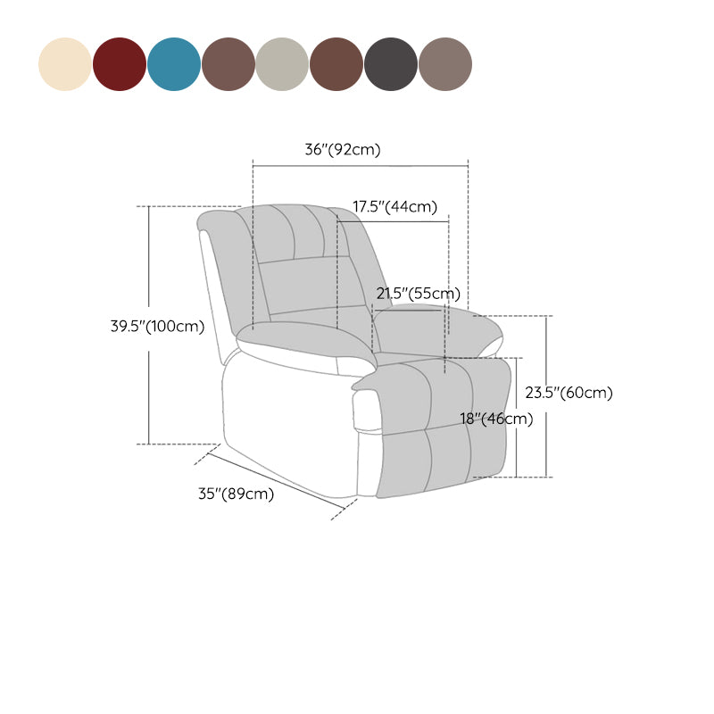 Faux Leather Swivel Base Recliner Chair Modern 36.2" W Recliners with Massage Clearhalo 'Chairs & Seating' 'furn' 'furn_recliners' 'Furniture' 'Living Room Furniture' 'Recliners' 7401991