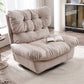 Swivel Manual Reclining Chair Contemporary Tufted Genuine Leather Recliners Chair
