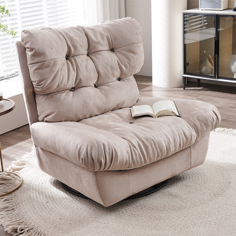 Swivel Manual Reclining Chair Contemporary Tufted Genuine Leather Recliners Chair