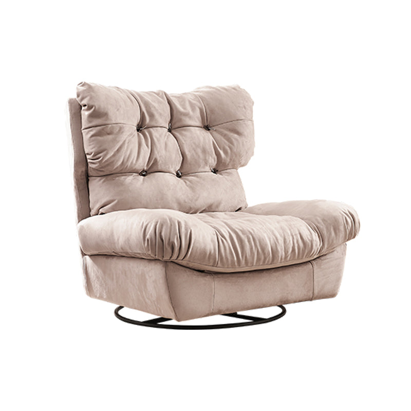 Swivel Manual Reclining Chair Contemporary Tufted Genuine Leather Recliners Chair