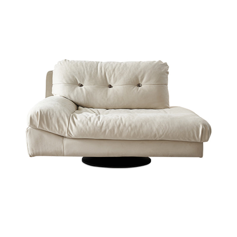 Swivel Manual Reclining Chair Contemporary Tufted Genuine Leather Recliners Chair