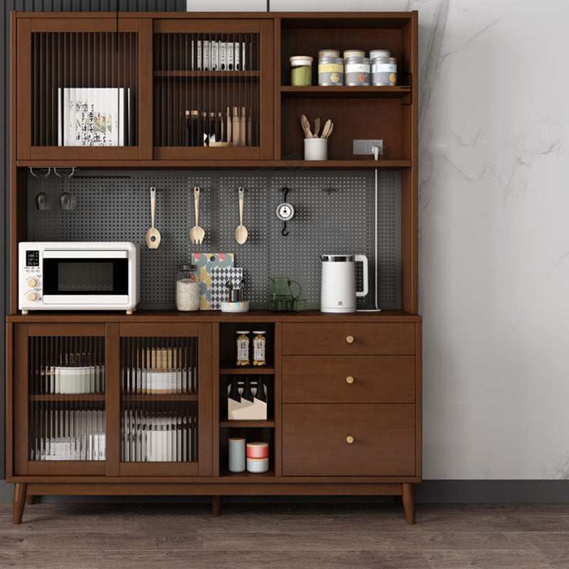 Modern Wood Sideboard Table Open Storage Cabinets Included for Living Room Clearhalo 'buffet_sideboard' 'Buffets & Sideboards' 'furn' 'furn_buffet_sideboard' 'Furniture' 'Kitchen & Dining Furniture' 7402493